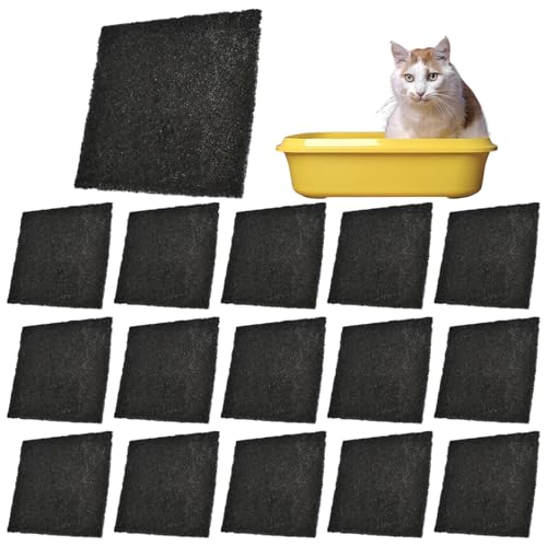 CVFRTT 15-Teiliges Katzennapf-Ersatzpad, Aktivkohlefilter, Katzentoilette-Aktivkohlefilterpad, Katzentoilettenzubehör, Katzentoilette-Desodorierer-Ersatzteile von CVFRTT