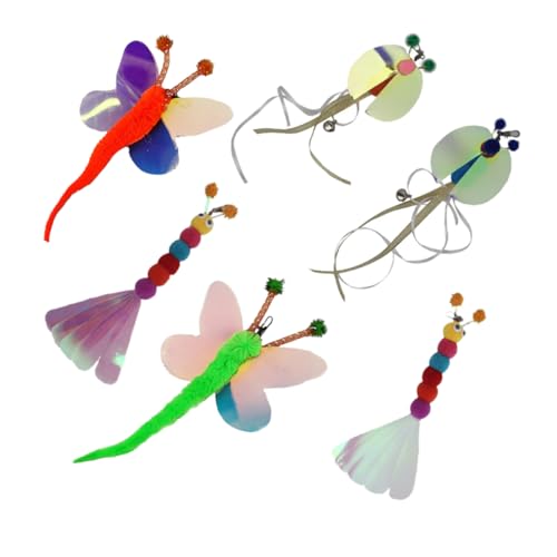 CVUTOVO 6stücke Katzenangel Ersatzköpfe Interaktives Katzenspielzeug Mit Bunten Wurm- Schmetterlings Bienendesigns Für Spielspaß Und Bewegung CVUTOVO 6stücke Katzenangel Ersatzköpfe Interaktives Katzenspielzeug Mit Bunten Wurm- Schmetterlings Bienendesigns Für Spielspaß Und Bewegung von CVUTOVO