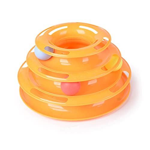 CVUTOVO Katzenspielzeug Dreischichtiger Intelligenter Spielball Tray für Katzen Gelb Interaktives Pet Toy für Spiel und Spaß CVUTOVO Katzenspielzeug Dreischichtiger Intelligenter Spielball Tray für Katzen Gelb Interaktives Pet Toy für Spiel und Spaß von CVUTOVO