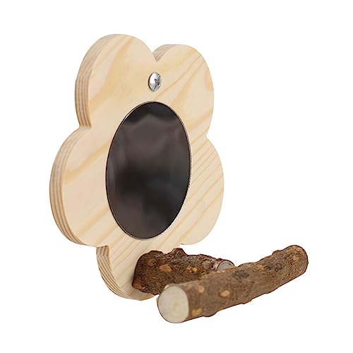 CVZJ Vogelsitzstange mit Naturständer für Papageien Conure Supplies Wellensittiche Plattform Kleine Mittlere Papageien Holz Glas von CVZJ