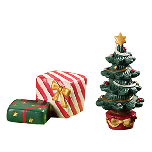 CVZQTE 2 Teile/Satz Weihnachten Baum Geschenk Box Statue Für Kreative Aquarium Fisch Für Statue Fotografie Requisiten Weihnachten Party von CVZQTE