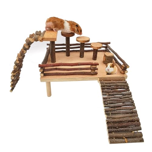 Hamsterkäfig Leiter Spielzeug für kleine Haustiere Holz Plattform Eichhörnchen Käfig Spielzeug Zubehör Kleintier Kletterspielzeug Hamster Spielzeug Haus von CVZQTE