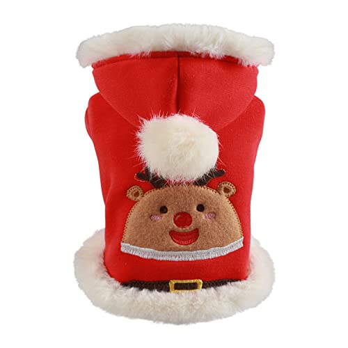 CVZQTE Hundekleidung Weicher Warmer Kapuzenpullover Weihnachts Winterjacken Knopfverschluss Weihnachtsmäntel Hunde von CVZQTE