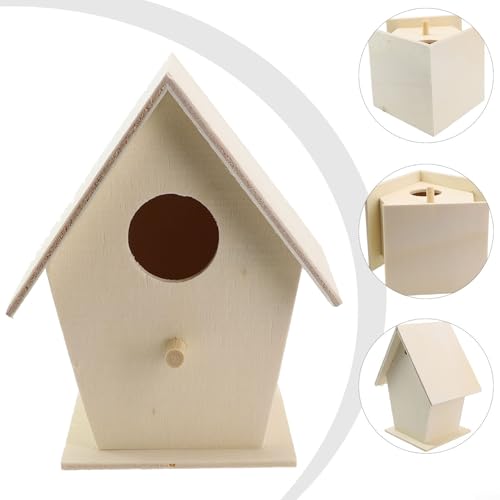 Vogelhaus-Set aus Holz, Garten, Outdoor, Nistkasten, DIY-Bastelprojekt für Wildvögel, dekoratives Vogelhaus, Herz, doppellagig, einlagiges Design(A) von CWOQOCW