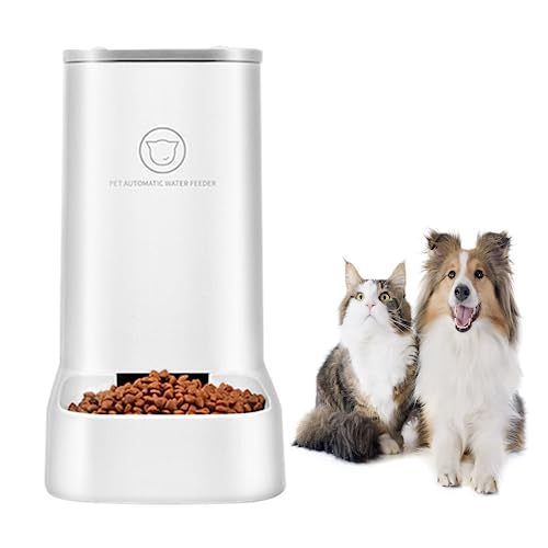 CXAFQ Automatischer Katzenwelpenfütterer, intelligenter Haustierfütterer für kleine Tiere, Nimmt eine Fläche von 0,045 Quadratmetern EIN, Abnehmbares Design, leicht zu reinigen - 3.8 L, Weiß von CXAFQ
