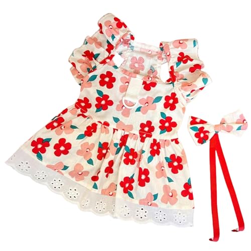 CXHJCQ Hundepullover Haustierhundkleidung Für Kleine Hunde Sommer Hundekleid Fashion Print Welpe Prinzessin Rock Süß-a-s von CXHJCQ