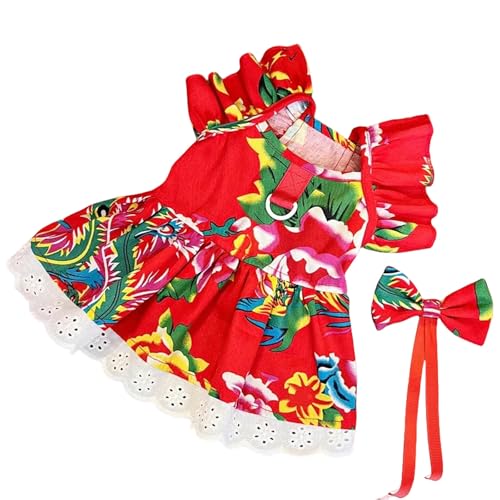 CXHJCQ Hundepullover Haustierhundkleidung Für Kleine Hunde Sommer Hundekleid Fashion Print Welpe Prinzessin Rock Süß-c-2xl von CXHJCQ