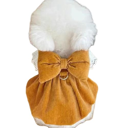 CXHJCQ Hundepullover Kleine Hund Winter Kleidung Prinzessin Kleid Haustier Bowknot Rock Herbst Winter Süßer Pullover Katze Warm Warm Warm Warm Warm Warm Warm Warm Warm-gelb-XL von CXHJCQ