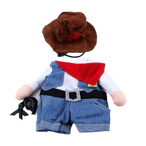 CXNXFD Western Cowboy Katzenkleidung Kleiner Hund Haustierkostüme Lustig Niedlich Lustiges Wechseloutfit Aufrechtes Outfit Party Weihnachten Halloween Karneval von CXNXFD