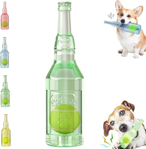 CXNZRLVY Mini-Tennisball für Hunde, Wasserflaschen-Hundespielzeug, interaktives Hundespielzeug, Kauspielzeug für Hunde, quietschendes Hundespielzeug für große/mittlere/kleine Hunde (2 Stück) von CXNZRLVY