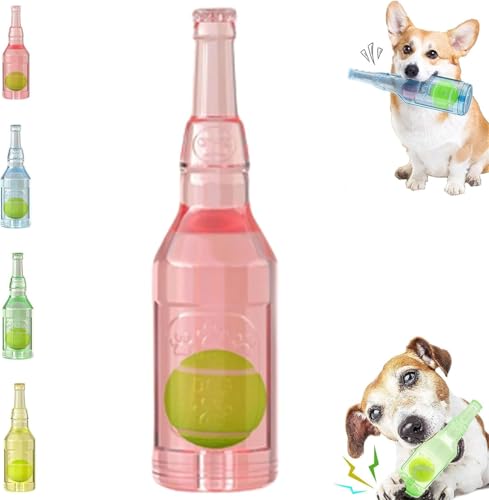 CXNZRLVY Mini-Tennisball für Hunde, Wasserflaschen-Hundespielzeug, interaktives Hundespielzeug, Kauspielzeug für Hunde, quietschendes Hundespielzeug für große/mittlere/kleine Hunde (2 Stück) von CXNZRLVY