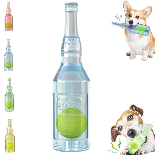 CXNZRLVY Mini-Tennisball für Hunde, Wasserflaschen-Hundespielzeug, interaktives Hundespielzeug, Kauspielzeug für Hunde, quietschendes Hundespielzeug für große/mittlere/kleine Hunde (2 Stück) von CXNZRLVY