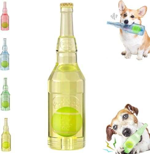 CXNZRLVY Mini-Tennisball für Hunde, Wasserflaschen-Hundespielzeug, interaktives Hundespielzeug, Kauspielzeug für Hunde, quietschendes Hundespielzeug für große/mittlere/kleine Hunde (2 Stück) von CXNZRLVY