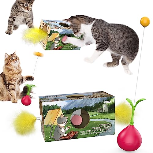 CYBERNOVA Interaktives Katzenspielzeug Wobble Teasing Stick und Cat Digging Hole Toy, EIN Katzenspielzeug verwandelt Sich in Zwei durch DIY, innovatives Design von CYBERNOVA