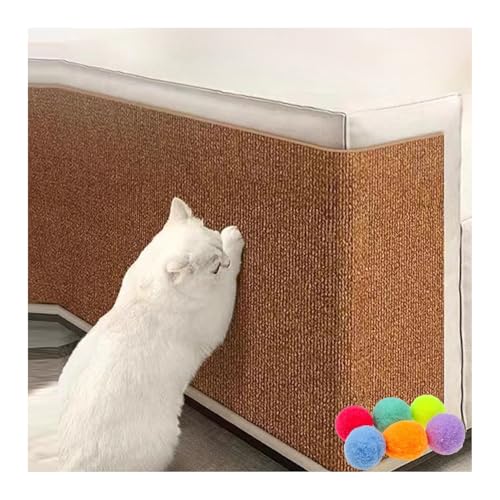 CYHTYM Kratzmatte Katze Selbstklebend 39,3" Selbstklebende Katzenkratzmatte, zuschneidbare Katzenkratzmatte, DIY vielseitiger Schutz für Couch und Möbel(Brown,30x100cm/11.8x39.3) von CYHTYM