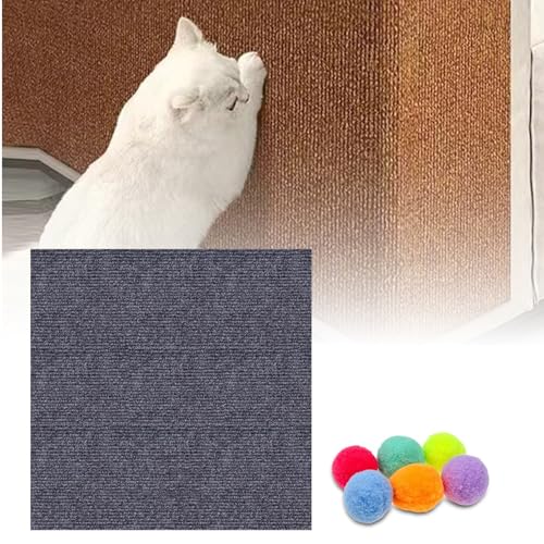 CYHTYM Kratzmatte Katze Selbstklebend 39,3" Selbstklebende Katzenkratzmatte, zuschneidbare Katzenkratzmatte, DIY vielseitiger Schutz für Couch und Möbel(Dark Grey,30x100cm/11.8x39.3) von CYHTYM