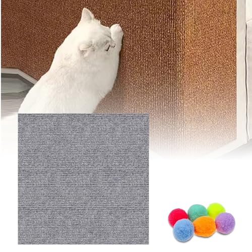 CYHTYM Kratzmatte Katze Selbstklebend 39,3" Selbstklebende Katzenkratzmatte, zuschneidbare Katzenkratzmatte, DIY vielseitiger Schutz für Couch und Möbel(Light Gray,30x100cm/11.8x39.3) von CYHTYM