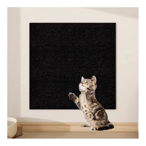 CYHTYM Kratzmatte Katze Selbstklebend DIY Selbstklebende Kratzmatte für Katzen, 6 Stück, Ersatzmatte für Kratzbaumregale, Couch-Möbelschutz(Black,30x30cm/11.8x11.8) von CYHTYM