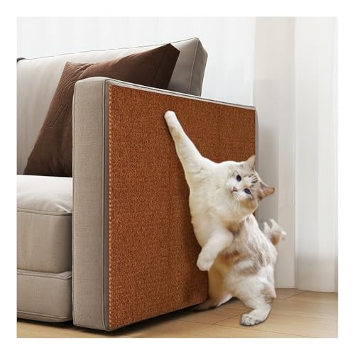 CYHTYM Kratzmatte Katze Selbstklebend DIY Selbstklebende Kratzmatte für Katzen, 6 Stück, Ersatzmatte für Kratzbaumregale, Couch-Möbelschutz(Brown,30x30cm/11.8x11.8) von CYHTYM