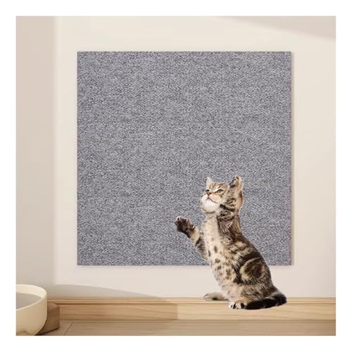 CYHTYM Kratzmatte Katze Selbstklebend DIY Selbstklebende Kratzmatte für Katzen, 6 Stück, Ersatzmatte für Kratzbaumregale, Couch-Möbelschutz(Light Gray,30x30cm/11.8x11.8) von CYHTYM