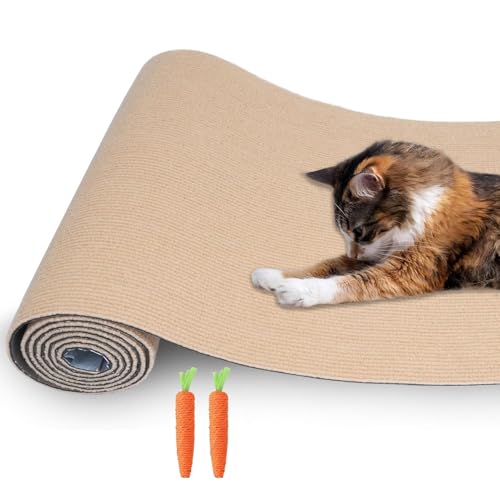 CYHTYM Kratzmatte Katze Selbstklebend Kratzunterlage für Katzen für Möbel, zuschneidbares, selbstklebendes Katzenkratzunterlage, Sofamöbel, Katzenhaus-Kratzbäume(30x100cm/11.8x39.3) von CYHTYM