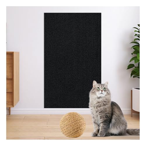 CYHTYM Kratzmatte Katze Selbstklebend Zuschneidbares, selbstklebendes Katzenkratzpad, DIY-Kletterkratzer, 23,6 x 39,3 Zoll, Katzenkratz-Couchschutz,(Black,30x100cm/11.8x39.3) von CYHTYM