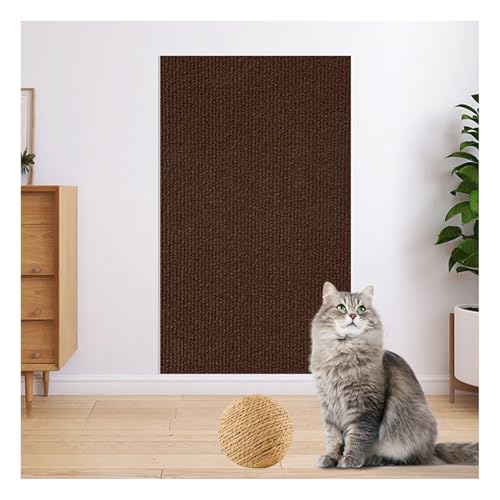 CYHTYM Kratzmatte Katze Selbstklebend Zuschneidbares, selbstklebendes Katzenkratzpad, DIY-Kletterkratzer, 23,6 x 39,3 Zoll, Katzenkratz-Couchschutz,(Brown,30x100cm/11.8x39.3) von CYHTYM