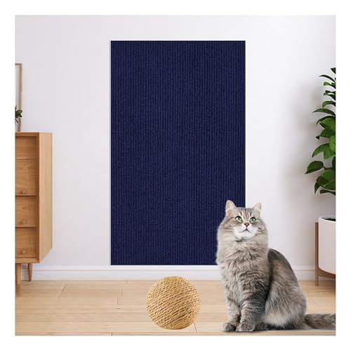 CYHTYM Kratzmatte Katze Selbstklebend Zuschneidbares, selbstklebendes Katzenkratzpad, DIY-Kletterkratzer, 23,6 x 39,3 Zoll, Katzenkratz-Couchschutz,(Navy Blue,30x100cm/11.8x39.3) von CYHTYM