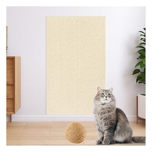 CYHTYM Kratzmatte Katze Selbstklebend Zuschneidbares, selbstklebendes Katzenkratzpad, DIY-Kletterkratzer, 23,6 x 39,3 Zoll, Katzenkratz-Couchschutz,(Off White,30x100cm/11.8x39.3) von CYHTYM