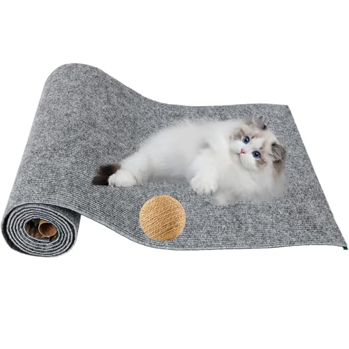 Kratzmatte Katze Selbstklebend Cat Scratching Mat for Furniture Protector, Trimmable Self-Adhesive Cat Tree Shelves Replacement Parts Mat(40x200cm/15.7x78.7) von CYHTYM