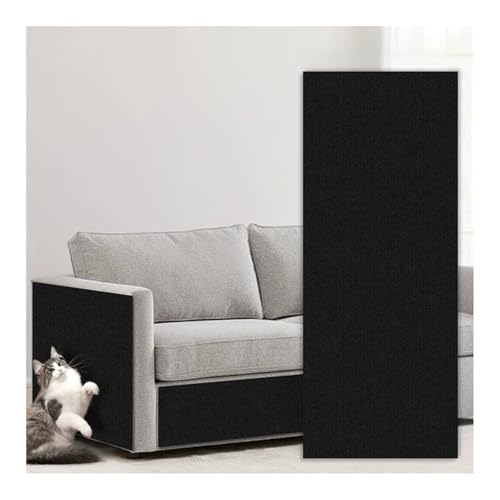 Kratzmatte Katze Selbstklebend Katzenkratz-Kletterteppichmatte, Selbstklebende Teppichmatte, Ersatz für Kratzbaumregale, Pfosten, Couch, Wandmöbel, Stufen(Black,60x200cm/23.6x78.7) von CYHTYM