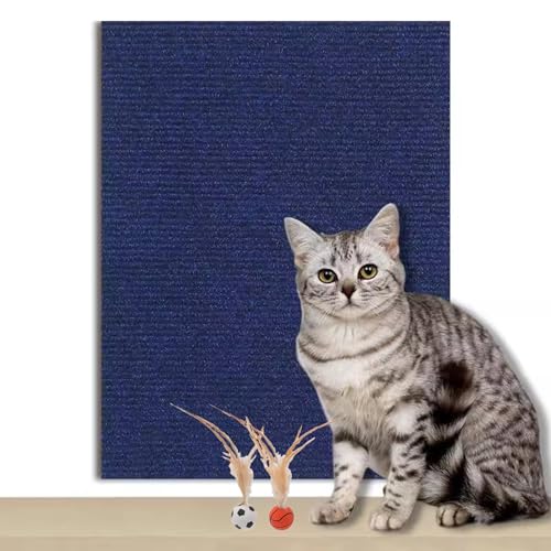 Kratzmatte Katze Selbstklebend Zuschneidbare Katzenkratzmatte für Schutz von Möbeln, selbstklebende Anti-Katzen-Kratzunterlage für Schutz der Couch und Baumpfosten für Katzenkratzer(Blue,60x60cm/23.6 von CYHTYM