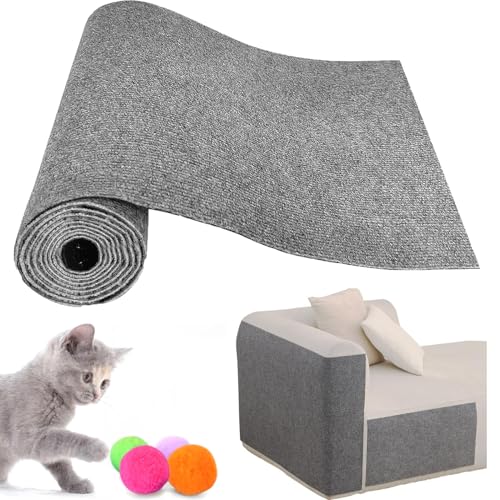 Kratzmatte Katze Selbstklebend Zuschneidbarer, selbstklebender Katzenkratzmatten-Teppich, für Schutz der Couch und für Ersetzen von Bindfäden für Katzenkratzer, Baumpfosten, Wandbretter(60x200cm/23.6 von CYHTYM