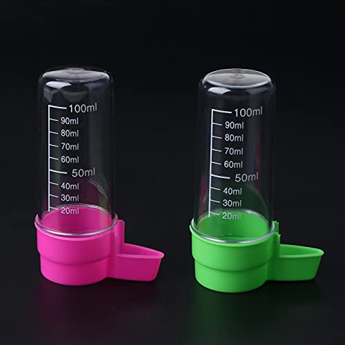 CYILPR Vogelfutterstation, 2 Stück, für Sittiche, Wasserspender für Sittiche, automatische Vogelfütterung, Zubehör für Nymphensittiche, 100 ml, 60 ml von CYILPR