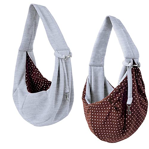 Tragetasche Hund,Hundetasche Haustier Sling Hund Katze Welpen Kleintier Träger Baumwolle Haustier Umhängetasche Träger Welpenbeutel (Color : Gray) von CYMKYQ