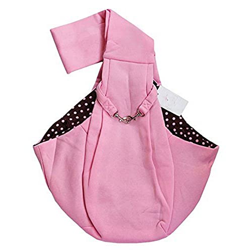 Tragetasche Hund,Hundetasche Haustier Sling Hund Katze Welpen Kleintier Träger Baumwolle Haustier Umhängetasche Träger Welpenbeutel (Color : Pink) von CYMKYQ