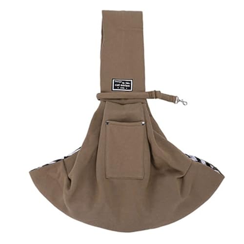 Tragetasche Hund,Hundetasche Haustier Welpenträger Outdoor Reise Hund Umhängetasche Einzelkomfort Sling Handtasche Tote Beutel Welpen Kätzchen Transport Pet Tragetasche Tasche (Color : Light Brown) von CYMKYQ