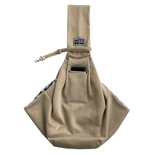 Tragetasche Hund,Hundetasche Katze Transporter Tragetasche Katze Rucksack Träger Kleine Haustier Rucksack Einstellbar Pet Sling Rabbit Carrier Kittenträger (Color : Khaki) von CYMKYQ