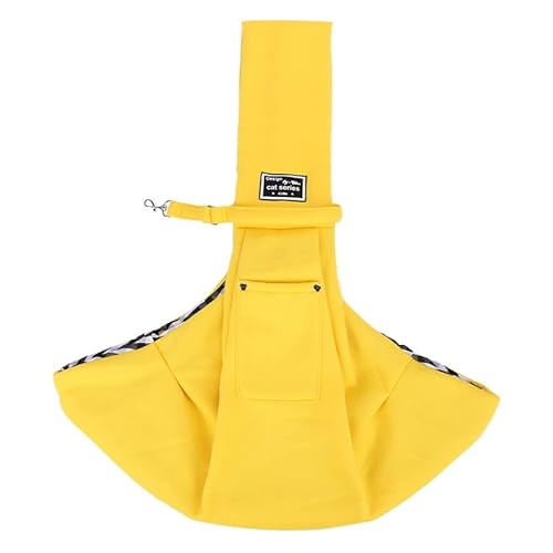 Tragetasche Hund,Hundetasche Katze Transporter Tragetasche Katze Rucksack Träger Kleine Haustier Rucksack Einstellbar Pet Sling Rabbit Carrier Kittenträger (Color : Yellow) von CYMKYQ