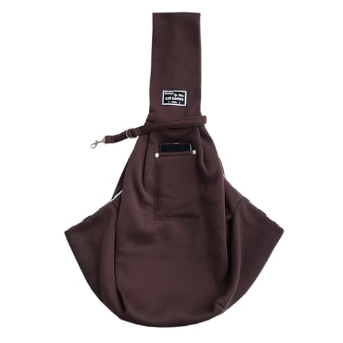 Tragetasche Hund,Hundetasche Pet Welpen Tragetasche Katzen Welpen im Freien Reise Hund Umhängetasche Baumwolle Einzelkomfort Sling Handtasche Beutel (Color : Coffee) von CYMKYQ