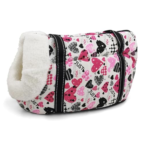 Tragetasche Hund,Hundetasche Reise Hundeträgerbeutel Pet Carrier for Hunde Katzen Pet Sling Tasche Weiche Welpen Katze Hund Umhängetaschen Chihuahua Mops Kleine Hundetasche S/L (Color : 2 with fur von CYMKYQ