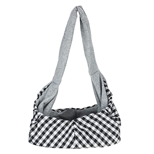 Tragetasche Hund,Hundetasche Schlinge Hundeträger Komfort Umhängetasche Outdoor Mesh Sling Handtasche Haustier Reise Katzen Tote Atmungsaktive Welpen Front Hund Tasche (Color : Grey Reverse Lattice) von CYMKYQ