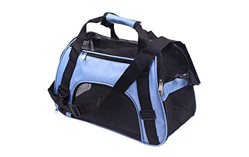 Tragetasche Hund,Hundetasche Tragbare Haustier Rucksack Messenger Carrier Taschen Katze Hundeträger Ausgehende Reise Teddy Pakete Atmungsaktiv kleine Pet Handtasche Slings (Color : Blue, Size : 52X2 von CYMKYQ