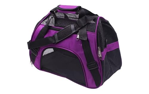 Tragetasche Hund,Hundetasche Tragbare Haustier Rucksack Messenger Carrier Taschen Katze Hundeträger Ausgehende Reise Teddy Pakete Atmungsaktiv kleine Pet Handtasche Slings (Color : Purple, Size : 43 von CYMKYQ