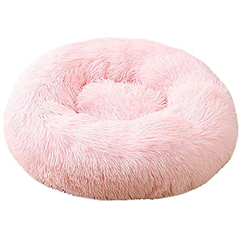 CYN Atmungsaktivem Hundekissen, Hundenest Auto Nest Plüsch kreisförmig Pet Nest Hundebett Winter Warme Matte Hund Pad Haustier liefert Haustier Bett-Rosa 1_43 Zoll von CYN