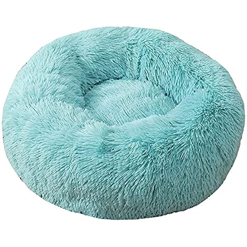 CYN Haustierbett - Runder, weicher Plüsch, Hundenest Auto Nest Plüsch kreisförmig Pet Nest Hundebett Winter Warme Matte Hund Pad Haustier liefert Haustier Bett-Blau 1_43 Zoll von CYN