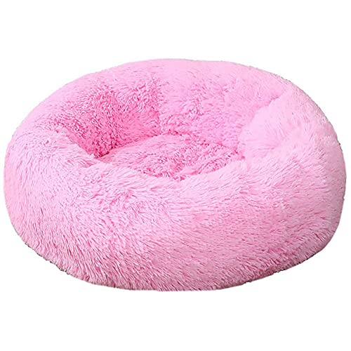 CYN Haustierbett - Runder, weicher Plüsch, Hundenest Auto Nest Plüsch kreisförmig Pet Nest Hundebett Winter Warme Matte Hund Pad Haustier liefert Haustier Bett-Rosa 3_23 Zoll von CYN