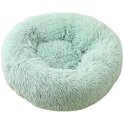 CYN Hundebett Katzenbett in Doughnut-Form, Hundenest Auto Nest Plüsch kreisförmig Pet Nest Hundebett Winter Warme Matte Hund Pad Haustier liefert Haustier Bett-hellgrün_21 Zoll von CYN