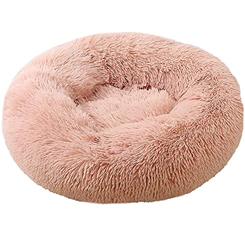 CYN Hundebett Kleine Hunde Wasserdicht, Hundenest Auto Nest Plüsch kreisförmig Pet Nest Hundebett Winter Warme Matte Hund Pad Haustier liefert Haustier Bett-Rosa 2_23 Zoll für drinnen, draußen von CYN