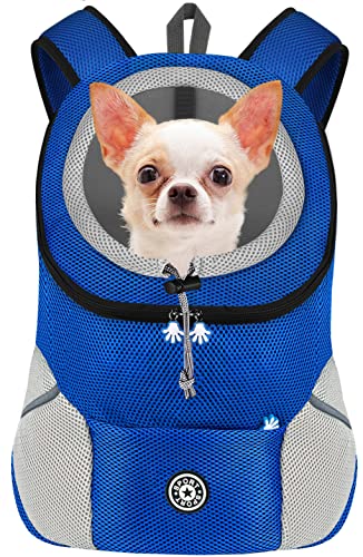 Cynor Hunde-Rucksack, Tragetasche für Welpen, Frontpackung, mit bequemem, atmungsaktivem, gepolstertem Rücken und Schultern, Tragetasche mit Kopf-Out-Design für Reisen, Outdoor, Katzen, Kaninchen von Leycran